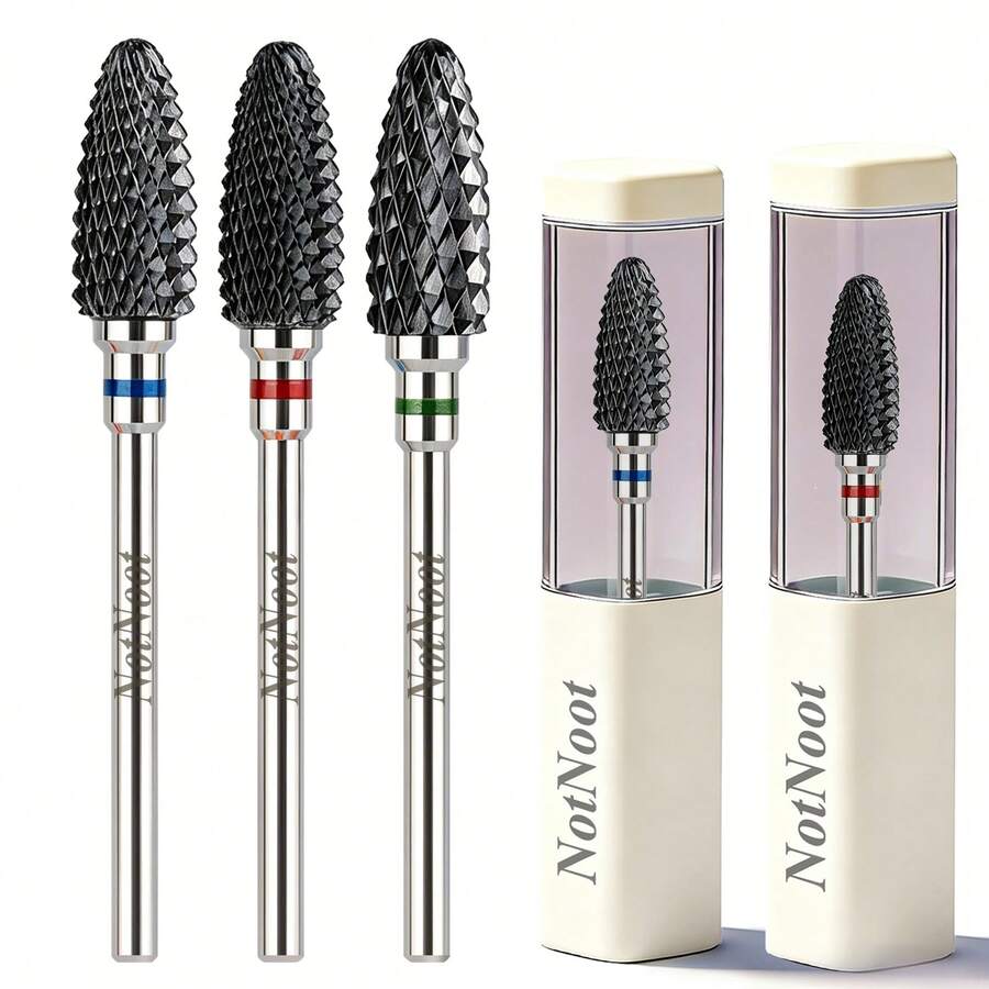 NotNoot Ceramic Nail Drill Bits 3/32''(2.35mm) Nail Filing Bit Heads For Manicure Pedicure Cuticle Remove Acrylic Nails Gel Nail Polish - Silver - View 1