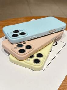 3 paquets de coques de téléphone en silicone souple de couleur unie avec trous fins, couverture complète et bords droits, coque de protection de téléphone de couleur claire et fraîche, compatible avec les modèles de téléphone 16promax/15Promax/14Promax/13Promax/12/12pro/Xsmax/Xr - Multicolore - Voir 3