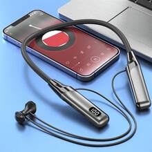1pc Magnetic Design Button Control Soft Silicone Flexible Neckband HiFi Stereo Wireless Earphones, Fashion Wireless Music Headphones With 60 Hours Playtime - View 11