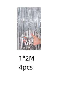 kumozawa 4件組 100*200cm 銀色亮片簾，閃亮金屬設計，適用於攝影工作室道具、生日派對、新娘婚前派對、婚禮、任何節日裝飾、聖誕裝飾、背景、派對裝飾、活動造型、拍照亭道具、裝飾緞帶、耐用亮片、輕量布料、活動裝飾、背景簾、新娘婚前派對、母親節、畢業背景裝飾 - 銀色 - 查看 11