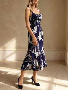 Women's Floral Print Casual Party Spaghetti Strap Dress - Multicolor - View 3