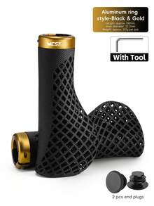 WEST BIKING Bicycle Handlebar Grips 3D Printed Non Slip Shock Absorbing Breathable Comfortable Handlebar Accessory - Multicolor - View 17