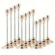 12/6/3pcs Iron Conical Candle Holder – Romantic European-Style Candlelight Dinner Decoration For Weddings, Home, Holiday Table Settings (Christmas, Easter, Thanksgiving, Halloween), Hotel Decor, Durable & Easy To Assemble (Candles Not Included) - Black - View 17