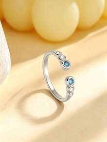 1pc S925 Sterling Silver Minimalist Cute Gradient Circle Open Adjustable Toe Ring For Women, Fresh Ins Style Sweet Delicate Beach Vibe Foot Jewelry, Versatile Daily Travel Refreshing Timeless Foot Accessory - Round - View 3
