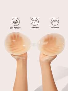 Lignisse Women's Silicone Sticky Bra, Invisible Straps Design, Backless, Strapless Seamless Adhesive Bra Suitable For Wedding Dress, - Multicolor - View 3