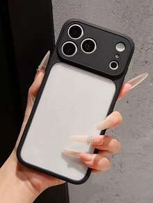 Nouvelle coque de téléphone intelligente, à la mode & mignonne, coque de protection, minimaliste créative personnalisée, matériau 3-en-1, épaissie 2,8 mm, couleur unie colorée, sensation premium mate et douce pour la peau, rose, bleu, noir, blanc, plaque arrière transparente, couverture complète anti-chute, compatible avec iPhone 11/12/13/14/15/16/17/17 Pro Max/17 Pro/12 Pro/12 Pro Max/13 Pro/13 Pro Max/14 Pro/14 Pro Max/15 Pro/15 Pro Max/16 Pro Max/16 Pro - Noir - Voir 5