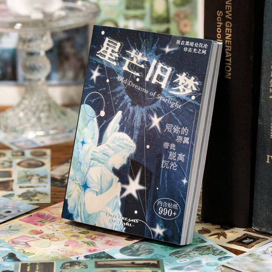1本 30頁模切貼紙書，復古風格裝飾貼紙，適用於日記裝飾、手帳裝飾、相框、電腦與手機殼裝飾 - 多色 - 查看 1