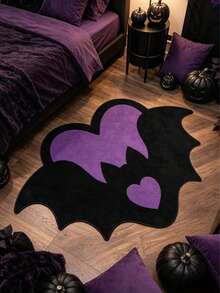 1pc Heart Bat Pattern Doormat, Large Rug, Welcome Mat, Carpet, Floor Mat, Outdoor Door Mat, Kitchen Rug, Home Decor, Front Door Mat, Area Rug, Outdoor Mat, Home Decor, Area Rug, Garden Rug, Washable Carpet - Multicolor - View 1
