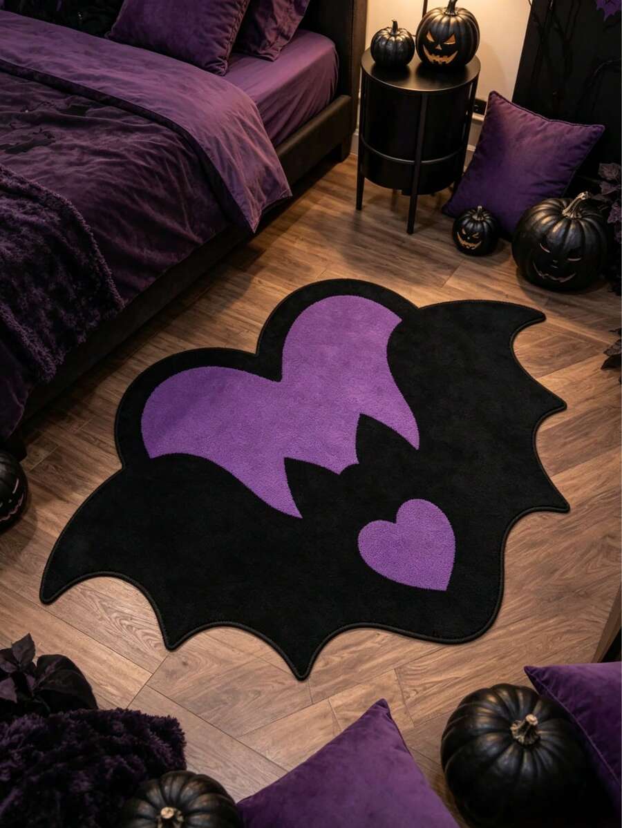 1pc Heart Bat Pattern Doormat, Large Rug, Welcome Mat, Carpet, Floor Mat, Outdoor Door Mat, Kitchen Rug, Home Decor, Front Door Mat, Area Rug, Outdoor Mat, Home Decor, Area Rug, Garden Rug, Washable Carpet - Multicolor - View 1