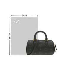 Bolso de hombro para mujer Mcm Ella Visetos Series con estampado vintage, correa lateral y asa MWBESEA01BK001 - Negro MWBESEA01BK001 - Ver 7