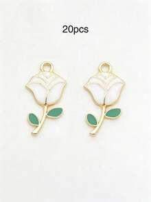 10/20/100PCS Multi-Color Oil-Drip Rose Alloy Jewelry Accessories DIY Necklace Bracelet Earring Pendant Keychain Bag Charm - Rose - View 16