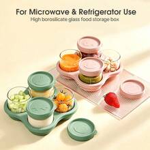 [4pcs]Baby Food Storage Containers With Tray And Lid - Portable Baby Meal Prep Boxes, Cute Pattern Design Suitable For Travel, Puree, Steamed (120ml) - Food Dispenser - View 4