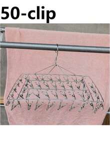 1pc Multi-Function Stainless Steel Sock Rack, Solid 20/40 Clips Drying Rack, Multi-Clip Clothes Drying Rack, Strong Spring Clips, Firm Grip Without Falling Off - 彩色 - 查看 16