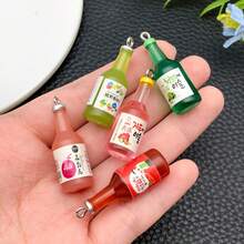8/10/12/20pcs Drink Resin Charms Wine Bottle Soda Bottle Coffee Cup Milk Donut Chocolate Cookie Pendants For DIY Earrings Bracelets Jewelry Making - Multicolor - View 2