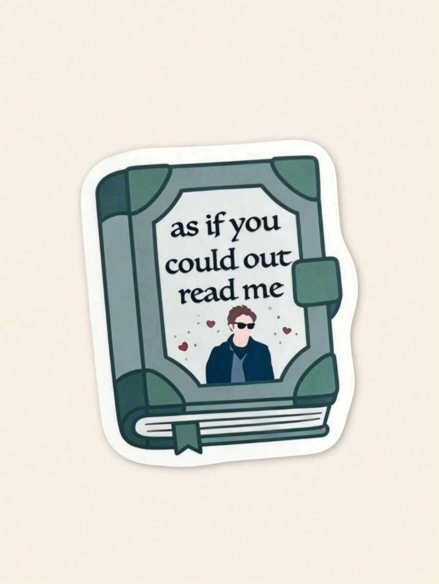 Funny "As If You Could Out Read Me" Twilight Sticker, Sarcastic Hoa Hoa Hoa Meme Vinyl Decal For Kindle & Laptop, Retro Edward Cullen Bookish Quote Sticker For Water Bottle, Quirky Gift For Book Lovers - Multicolor - View 1