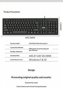 AOC KB161 Black Keyboard Wired Keyboard And Mouse Set For Computer Laptop Home Office Keyboard - View 5