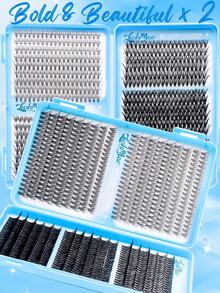 Fengxiu Eyelash 720/1440pcsDramatic D-Curl 9-16MM Mix,10D-80D, DIY Extension Lashes Eyelashes Book, Big Volume Soft, Individual Cluster Lashes, As Needed Create A Fluffy Natural Wispy,Suitable For Daily, Wedding, Party, Carnival, Music Festival And Other Occasions - D - View 12