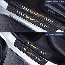 9pcs Black Car Door Sill Protector Strip, Universal Modified Car Sport Foot Pedal Anti-Scratch Door Step Decorative Protection Strip, Car Interior Decoration - A - View 5