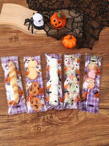 50/100 piezas Bolsas transparentes para dulces de Halloween, Bolsas pequeñas de regalo con diseño de fantasma y calabaza de Halloween, Decoraciones de Halloween, Bolsas pequeñas de regalo para fiesta de Halloween, Bolsas de dulces para truco o de Halloween, Bolsas de dulces para fiesta de bebé, Bolsas de empaque para espino dulce de Halloween, Bolsas de empaque de alimentos para fiesta de Halloween, Suministros de repostería de Halloween, Bolsas de regalo de dulces de Halloween, Bolsas de repostería de cocina, Bolsas de decoración de regalos pequeños, Bolsas de relleno para fiestas - Halloween a cuadros morados estilo mixto - View 4