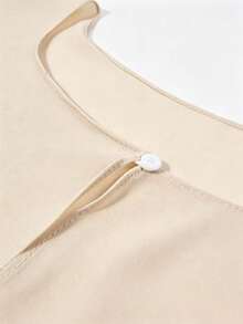 1pc Women's Solid Color Casual Shawl, Suitable For Daily Wear, Women's Scarf Shawl Accessory - Beige - View 3