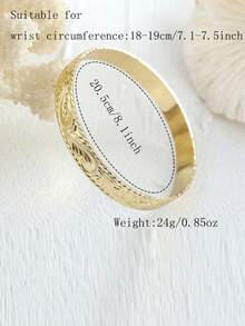 1pc 10mm Hawaiian Traditional Copper Bangle, Scroll Design Bracelet, Beach Jewelry, Island Style, Stackable - Gold - View 14
