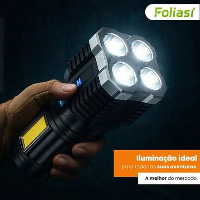Lanterna USB recarregável|Resistência ultraLED multifuncional brilhante de 4 núcleos