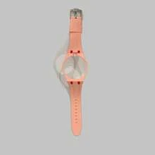 Colorblock Silicone Women's Quartz Watch, Gift Box Set With Matching Color Leather Bracelet, Casual Versatile Wristwatch, Detachable Watch Head, Exquisite Gift Watch Set For Dating (1pc/Set) Includes Watch Box - Pink - View 10
