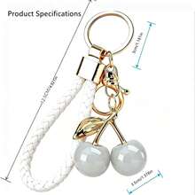 Cute Cherry Keychain, Car Key Organizer Pendant, Luxury Car Accessory Gift - A - View 8