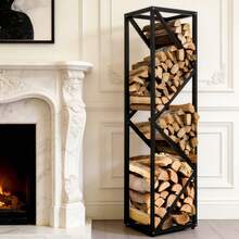 MOUGIGI Indoor Firewood Rack - Adjustable Storage Holder For Fireplace & Outdoor Fire Pits - Durable Welded Joint, Easy Assembly, Multi-Space Decorative & Functional Log Rack - Ideal Stove Accessories - Firewood Rack Number One - View 2