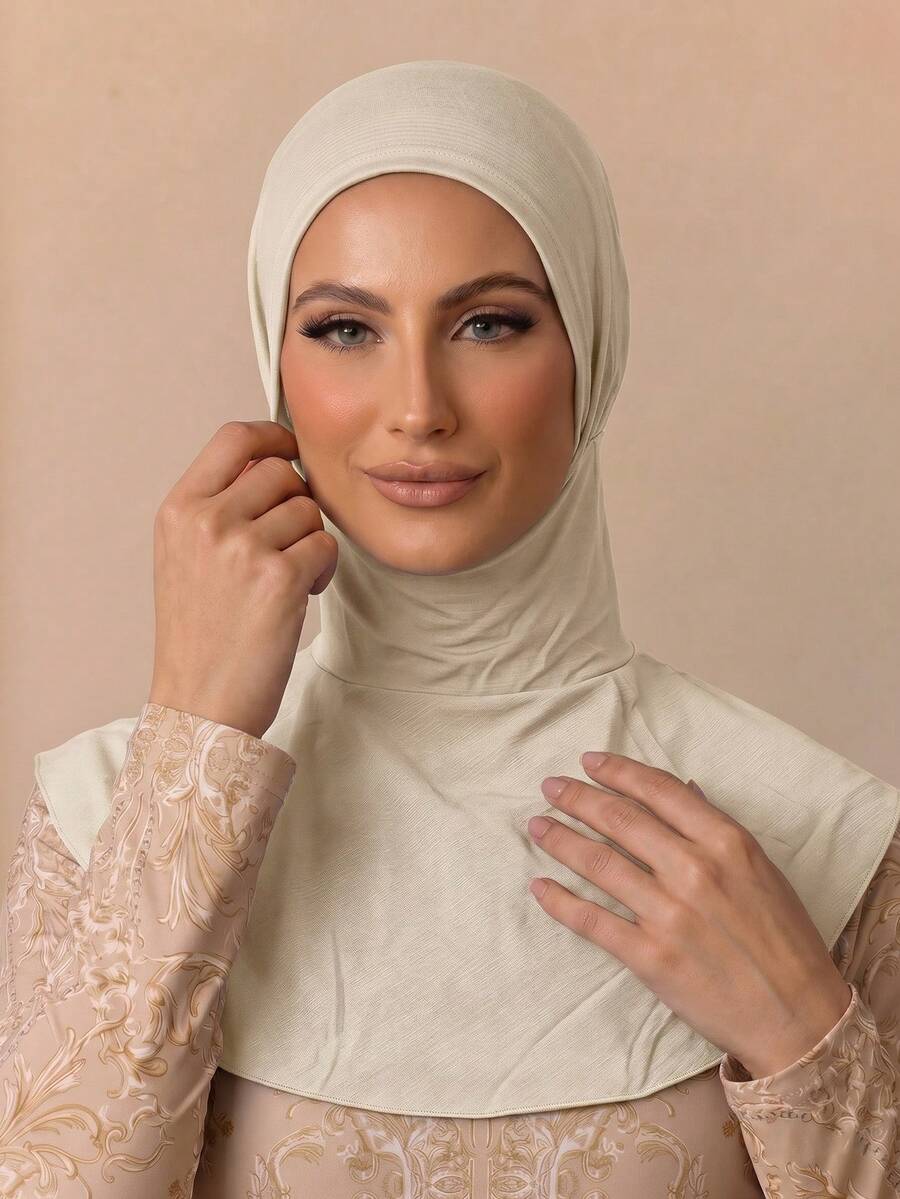 1pc Women's Elegant Solid Color Polyester Swim Cap, Summer