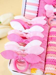 94pcs/Set Pink Sweet Floral Bow Hair Accessories Set, Includes Bows, Rhinestone Floral Hair Clips And Various Pink Toned Hair Ties, Colorful And Cute - Suitable For Girls And Women, Daily Styling, Campus Life, Vacation Dates, Graduation Party Outfits, Easily Master Versatile Cute Looks, Also A Top Gift Choice - Multicolor - View 3