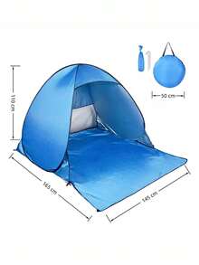 1 cái lều bãi biển pop-up nhẹ, di động, lắp nhanh, chống tia UV chất lượng cao, màu xanh, kèm túi đựng, phù hợp cho cắm trại ngoài trời, bãi biển, công viên, lều trú tức thời, chắc chắn, chống tia UV UPF 50+ - Nhiều màu - Xem 9
