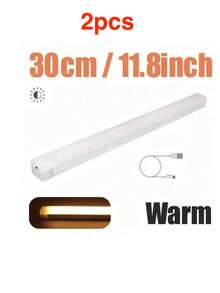 1pc LED Night Light, 10/20/30/50cm Rechargeable Magnetic Sensor Wardrobe Light, Easy Installation Portable, Suitable For Wardrobe, Bedroom, Camping, Stairs Lighting, Warm White & White Light Options, Camping Accessory - Multicolor - View 21