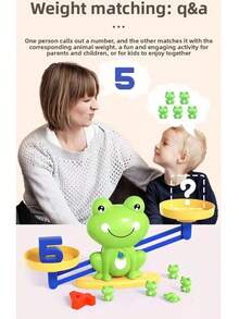 Cartoon Frog Balance Scale Math Enlightenment Toy, Multi-Level Learning Number Card Set, Toddler Arithmetic Addition And Subtraction Balance Scale, Hand-Eye Coordination And Weight Cognition Parent-Child Interactive Educational Desktop Game, Kindergarten Early Education Teaching Aid - Multicolor - View 12
