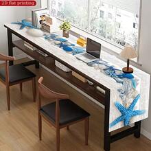 Polyester Table Runner, 2D Flat Printing Blue Starfish Seashell Coral Texture Pattern & Rustic Teal Wood Grain Fishing Net Beach Seashell Starfish Print, Heat Resistant Washable Table Decor Runner For Summer Nautical Table Decoration - Multicolor - View 8