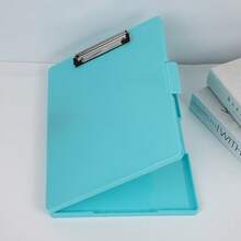 1pc Storage Clipboard - Large Capacity Multi-Function Folder, A4 Paper Folder, Side Opening Design, Desktop Storage Organizer, Portable Office Supplies Storage Container, Suitable For Office Supplies, School Supplies, Office Organization, Workspace Management, Compact Storage Box, Enterprise Workspace Storage Clipboard With Storage Space 8.5 X 11, A4 Plastic Clipboard Folder, With Separate Pen Compartment, Multi-Function Folder With Pen Slot Writing Pad Large Capacity Test Paper Material Storage Box Office Learning File Box - Multicolor - View 10