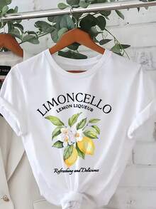 - T-Shirt mit weihnachtlichem Grafikdruck, lässiges Oberteil mit kurzen Ärmeln und Rundhalsausschnitt, Damenbekleidung, Trendartikel - Weiss - Übersicht 2
