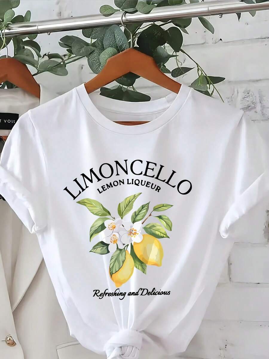 - T-Shirt mit weihnachtlichem Grafikdruck, lässiges Oberteil mit kurzen Ärmeln und Rundhalsausschnitt, Damenbekleidung, Trendartikel