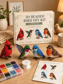 1 Set Beaded Embroidery Kit, 2026 Highland Cow Animal Beaded Handmade Set, Handmade Beaded Art Mosaic Kit, Includes Highland Cow, Skull, Bird Patterns, Suitable For Adults, Teens And Beginners DIY Projects, Stress Relief Creative Handmade Decoration Gift, Halloween, Christmas Gift - Multiple Colors - View 5