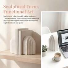 Nordic Light Luxury Resin Marble Texture Coffee Table Bedroom Arched Bookends Decorative Crafts Ins Style - Marble Book Backing (resin) - View 4
