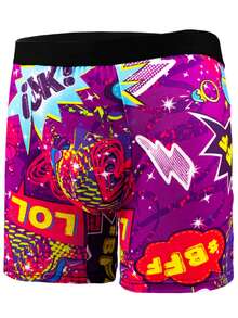 12-Pcs Men's Digital Print Pattern Long Boxer Briefs, Comfortable High Elasticity Long Boxer Briefs, Novel Men's Underwear, Cycling Underwear - Multicolor - View 2