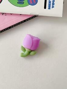 1PC/4pcs Cute Flower Cable Protector - Silicone Material, Decorative And Protective Charger Cable Sleeve, Suitable For Phone, Computer And More - Pink, Yellow, Red, Purple Design, Soft Rubber Anti-Breakage Cable Protector - Flowers - View 7