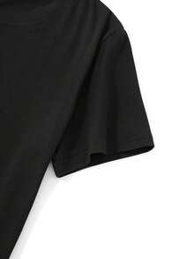 Cómodo Camiseta de algodón 100% estilo mexicano con estampado "Hoy es mi cumpleaños", top de verano para mujer,100 % algodón,blusas básicas - Negro - Ver 3