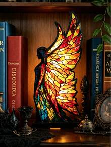 1pc Acryl Boekensteun Gothic Medieval-Style Angel-Themed Bookshelf; Suitable For Living Rooms, Bedrooms, And Festive Fireplace Decor; An Ideal Gift For Lovers Of Books And Fantasy Novels; Candle Not Included. - A - View 5