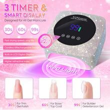 DianaBeauty مصباح أظافر LED UV قابل للشحن، تجفيف سريع لجميع أنواع الجل UV، مصباح تجفيف أظافر احترافي ب- 57 LED مع وظيفة الاستشعار، معدات صالون - فضي - مشاهدة 3