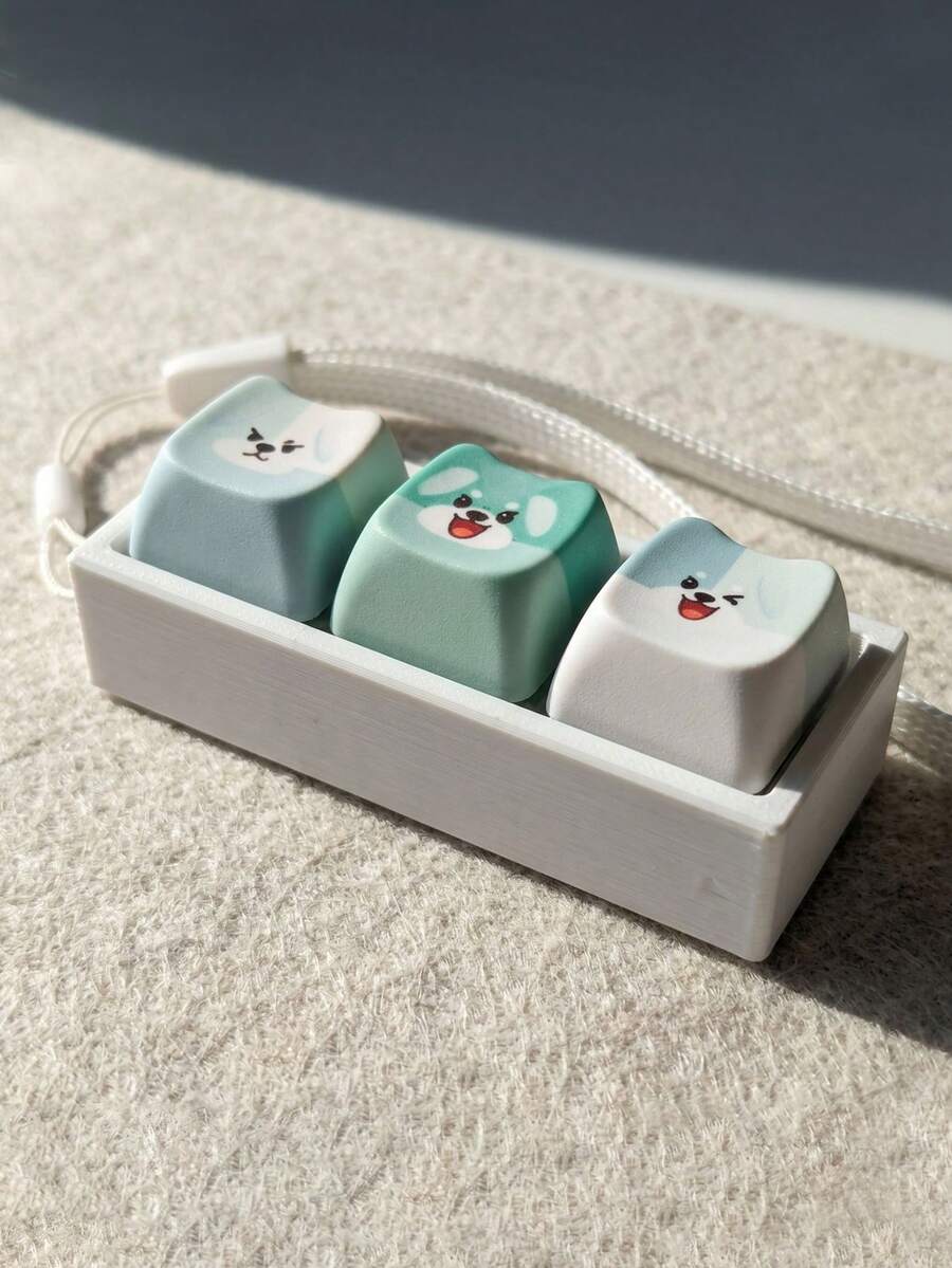 Keycaps/ Dog Keycap/Dog Shaped Top White Base/No Lighting Or Illumination Effect/Suitable For Bag, Backpack Pendant, Computer Keycap Installation - Multicolor - View 1
