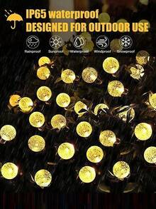 1PC Outdoor Solar Crystal Ball Light String, 20/50/100 LED, 8 Lighting Modes, Outdoor Waterproof Courtyard Light, 5m/7m/12m, Suitable For Garden, Party, Wedding, Camping, Lawn, Balcony, Eaves, Christmas, Halloween Holiday Decoration - Solar-powered Crystal Ball Light String - View 4