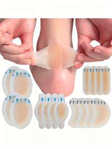 10/20pcs Multi-Shape Hydrocolloid Heel Blister Patches, Invisible Anti-Wear Foot Patches, Suitable For High Heels And New Shoes, Toe And Heel Cushion Patches, Daily Wear Waterproof Blister Patches - One Size - View 2