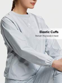 HOTSUIT 女款桑拿出汗夾克健身訓練上衣，適合健身與訓練，僅上衣 - 淺灰色 - 查看 6