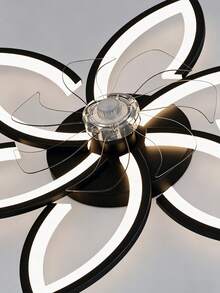 Minimalist Petal Ceiling Fan Light, Remote Control Dimmable, 3 Color Light, Quiet, 6 Speed, Embedded Fan Light For Home - one-size - View 7